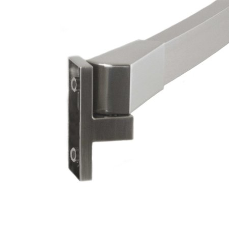 Preferred Bath Accessories 60" Fixed Straight Rectangle Shower Rod, Stainless Steel, Brushed Nickel 112-5BN-SR